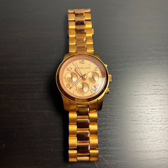 Women's Michael Kors Rose Gold Chronograph Watch MK5128 - Picture 1 of 3